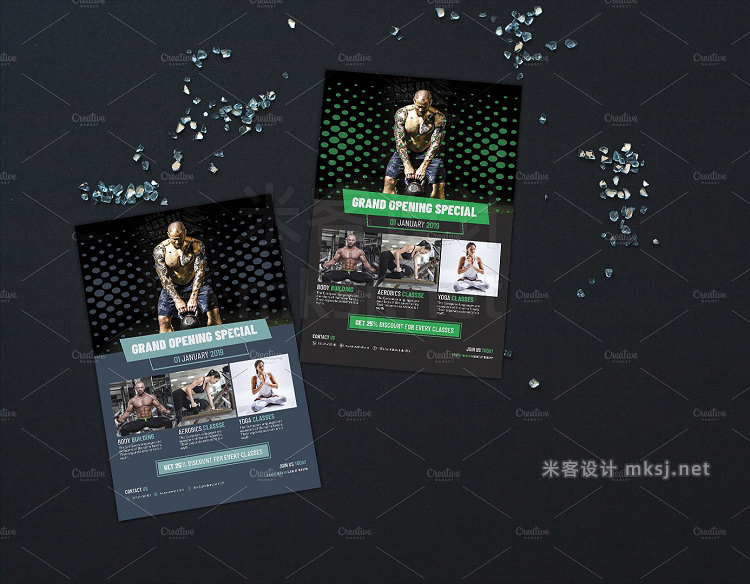 png素材 Grand Opening GYM Flyer Template
