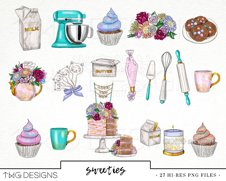 png素材 Baking Sweets Fashion Girl Clip Art