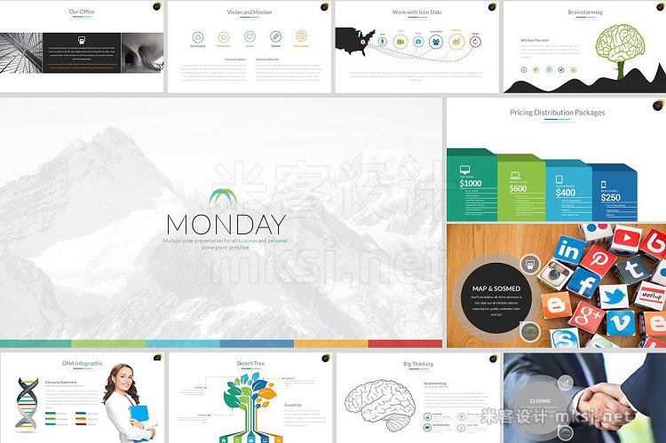 PPT模板 Monday Business Powerpoint