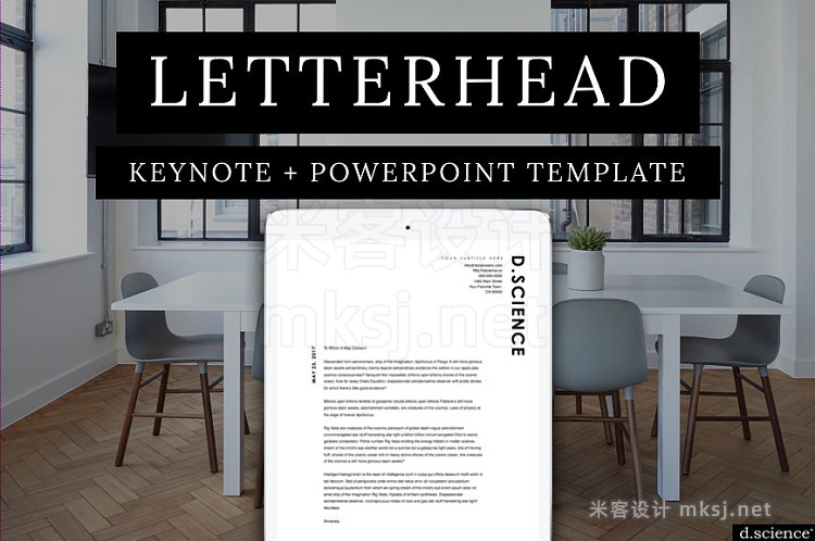 PPT模板 Minimalist Letterhead Template No.1