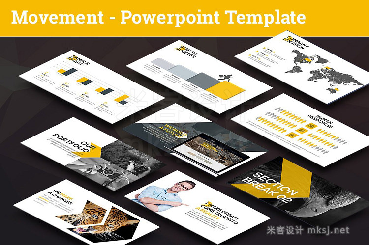 PPT模板 Movement Swiss Powerpoint Template