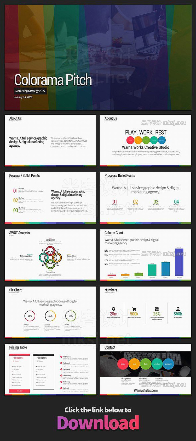 PPT模板 Colorama PowerPoint Template