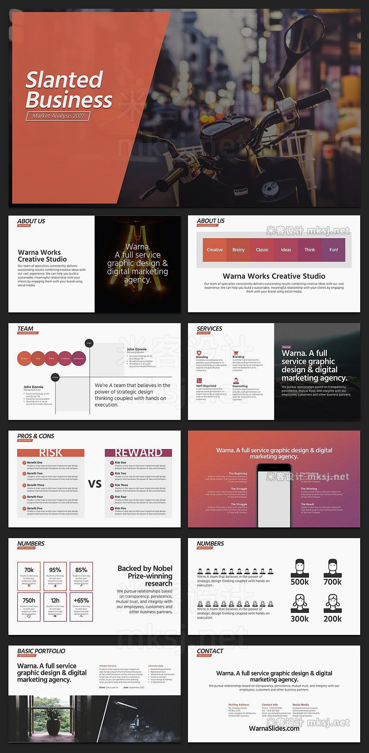 PPT模板 Slanted PowerPoint Template