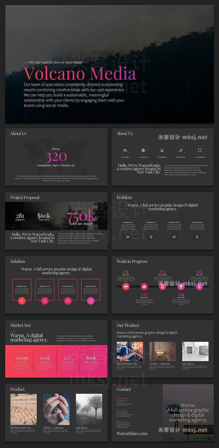 PPT模板 Volcano PowerPoint Template