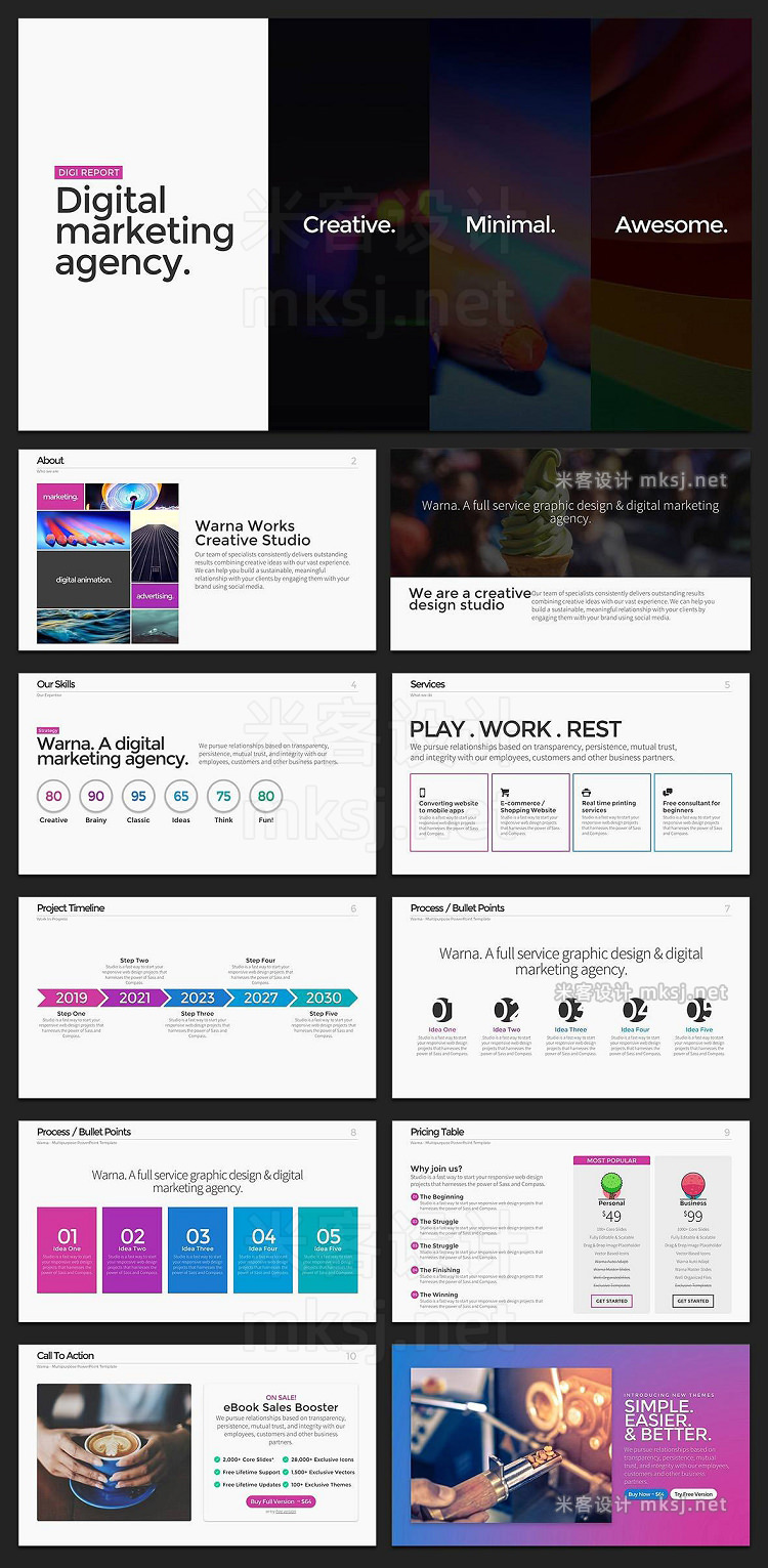 PPT模板 Bitline PowerPoint Template