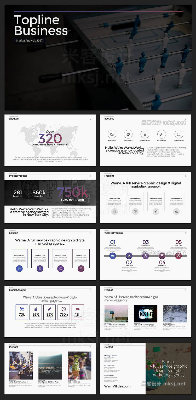 PPT模板 Topline PowerPoint Template