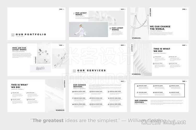 PPT模板 ONE. Minimal Google Slides Template