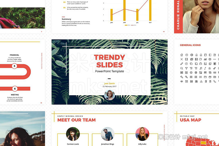 PPT模板 Trendy Slides PowerPoint Template