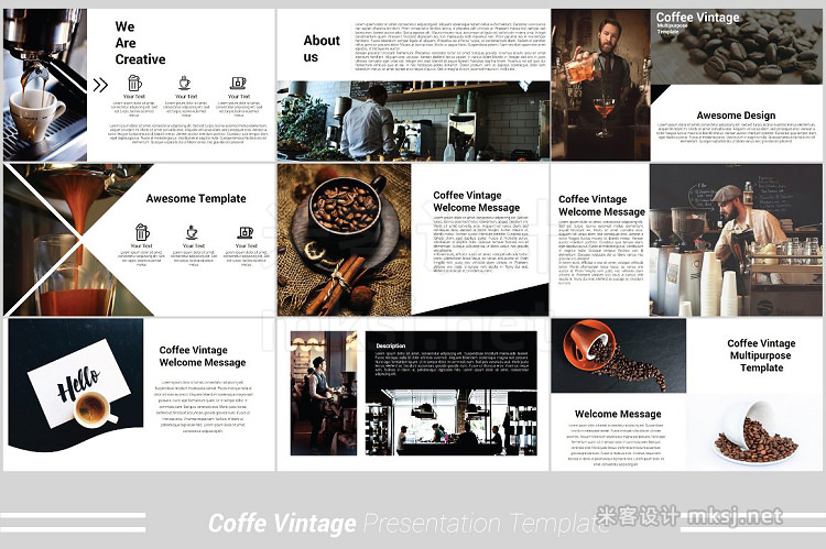 PPT模板 Coffee Vintage Powerpoint Template