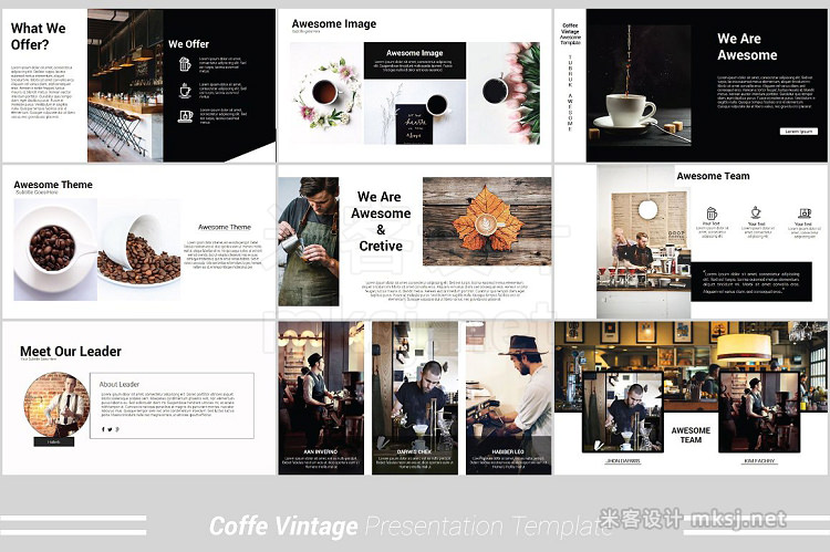 PPT模板 Coffee Vintage Powerpoint Template