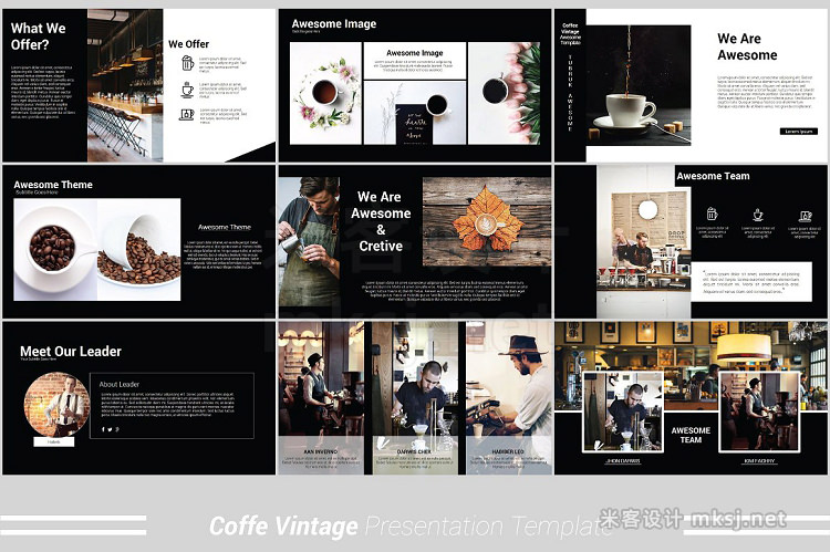 PPT模板 Coffee Vintage Powerpoint Template