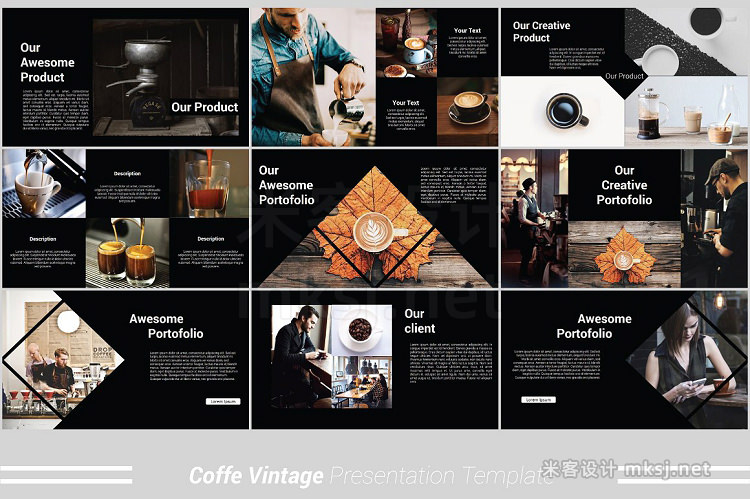 PPT模板 Coffee Vintage Powerpoint Template