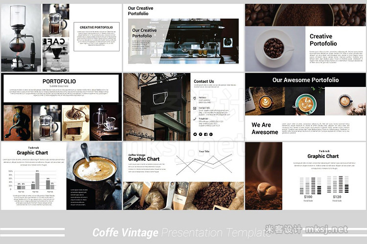 PPT模板 Coffee Vintage Powerpoint Template