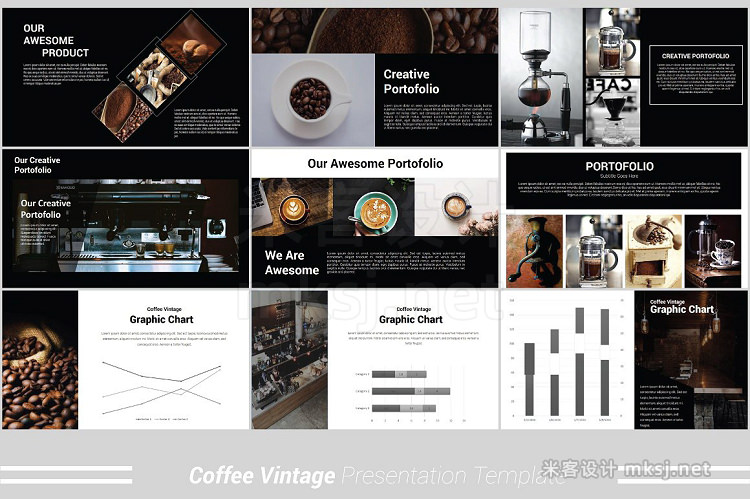 PPT模板 Coffee Vintage Powerpoint Template