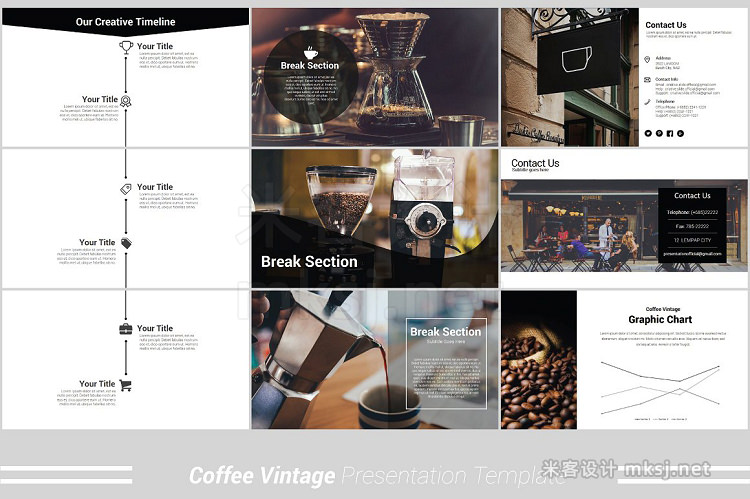 PPT模板 Coffee Vintage Powerpoint Template