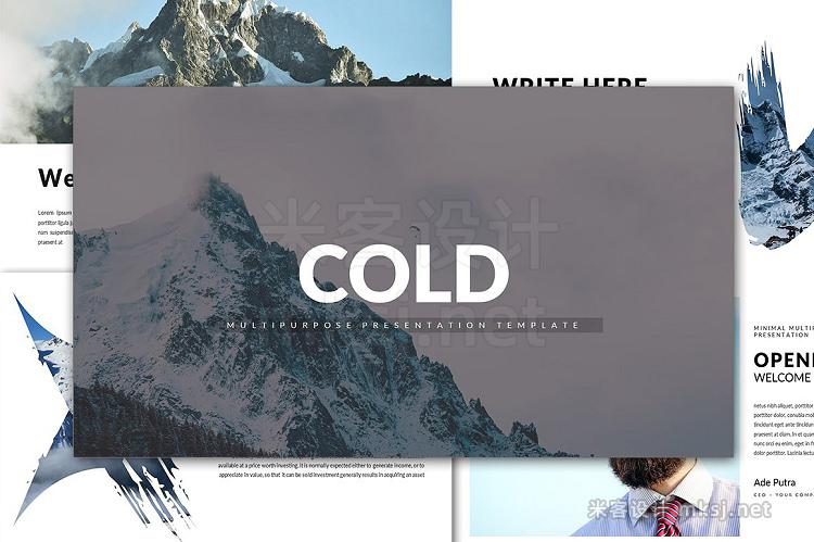 PPT模板 Cold Minimal Powerpoint Template