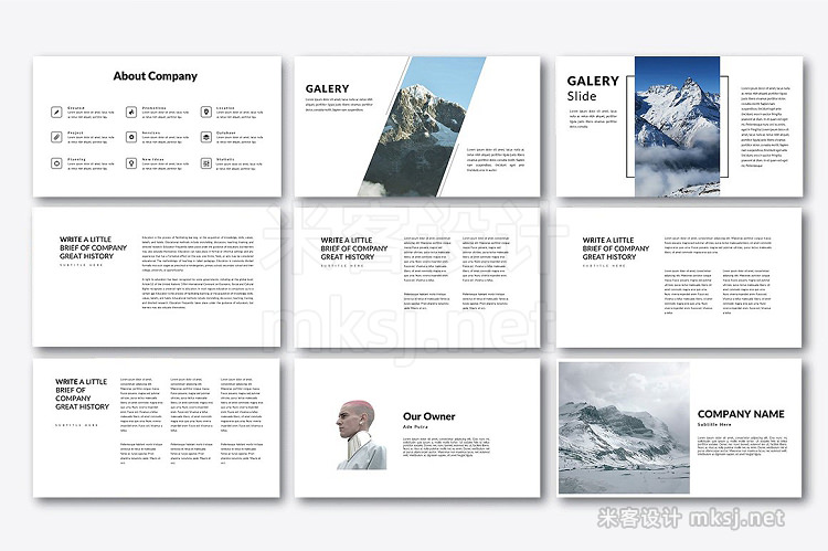 PPT模板 Cold Minimal Powerpoint Template