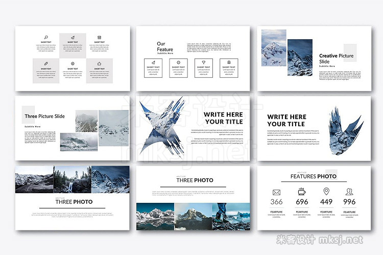 PPT模板 Cold Minimal Powerpoint Template