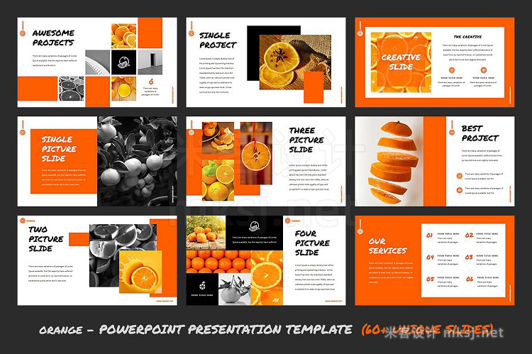 PPT模板 Orange Powerpoint Template
