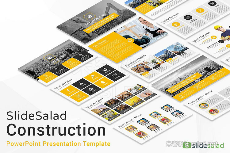 PPT模板 Construction PowerPoint Template