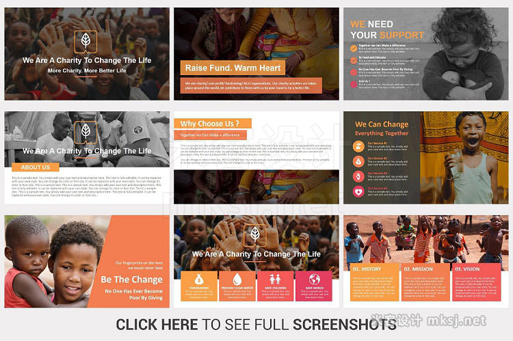 PPT模板 Charity PowerPoint Template