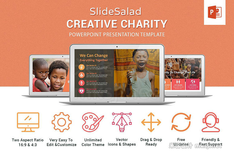 PPT模板 Charity PowerPoint Template