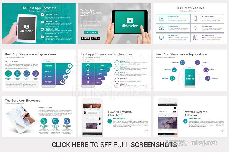PPT模板 Mobile Apps PowerPoint Template