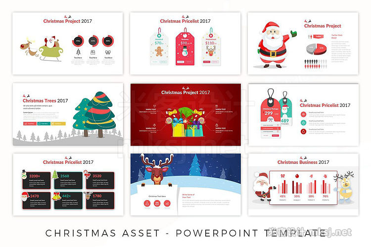 PPT模板 Christmas Asset Powerpoint