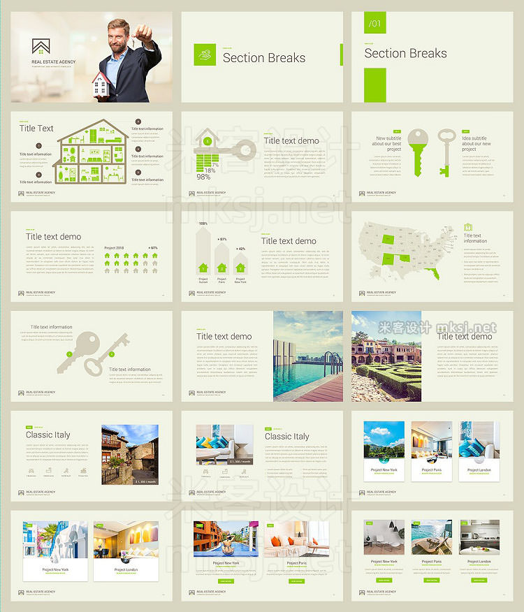 PPT模板 Real Estate PowerPoint Template