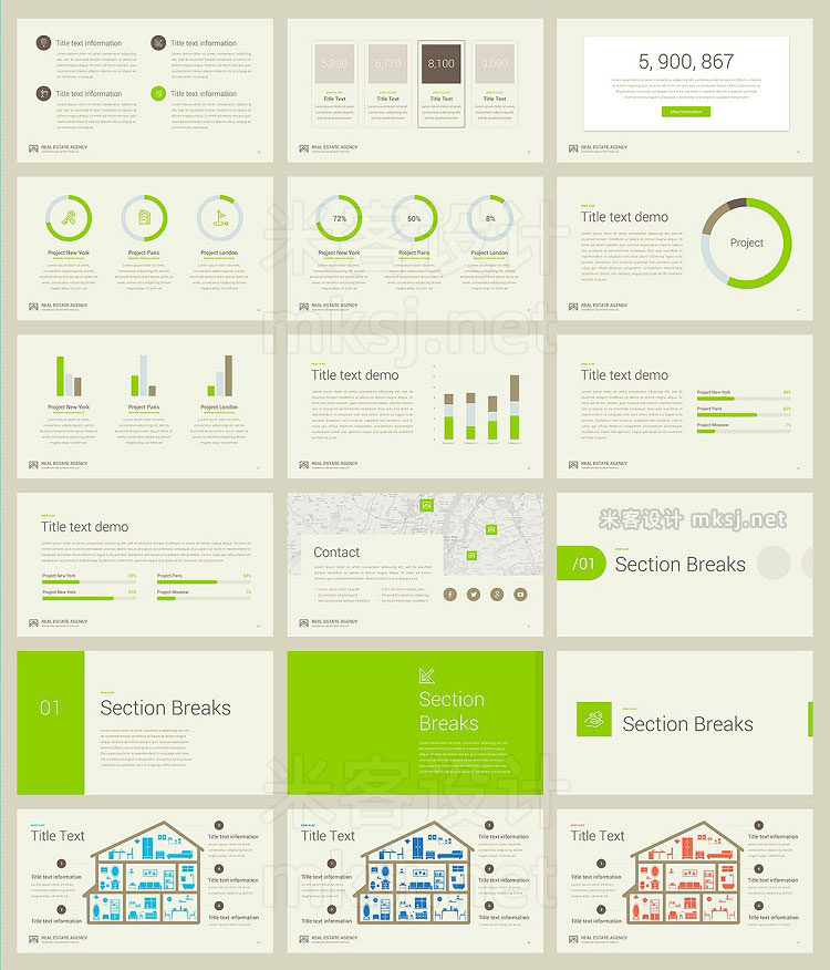 PPT模板 Real Estate PowerPoint Template