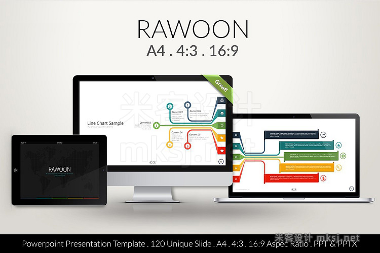 PPT模板 Rawoon Powerpoint Template