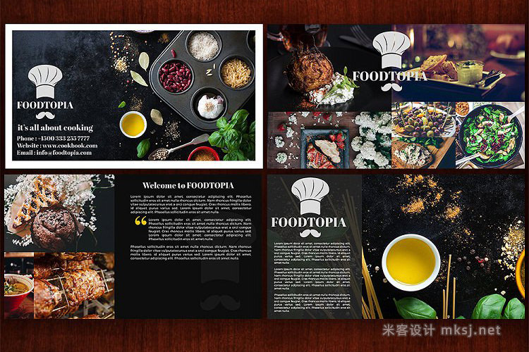 餐厅酒店菜品食品展示PPT模板 Foodtopia Presentation Template