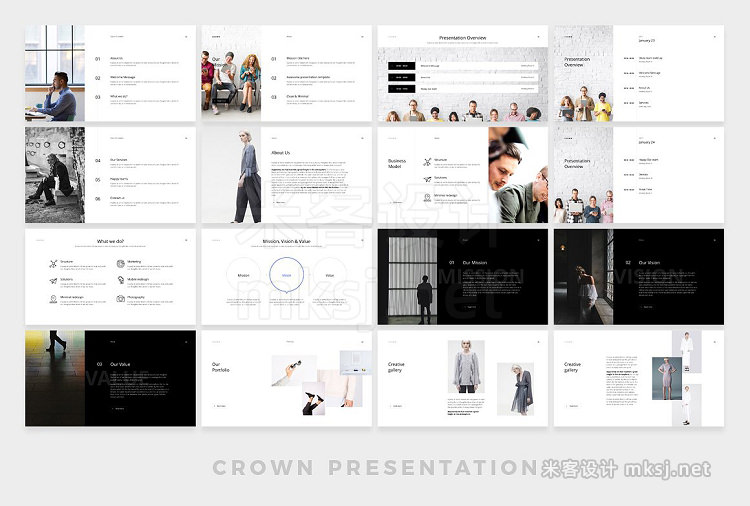 PPT模板 CROWN Powerpoint Template