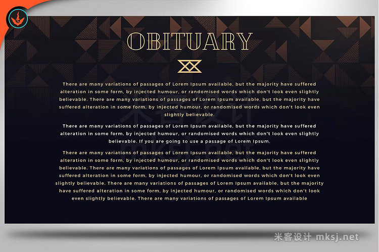 PPT模板 Art Deco Funeral PowerPoint Template