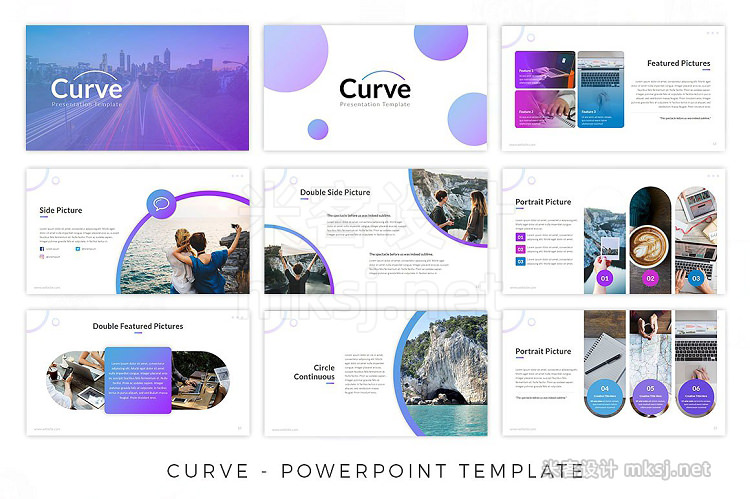 PPT模板 Curve Creative Presentation