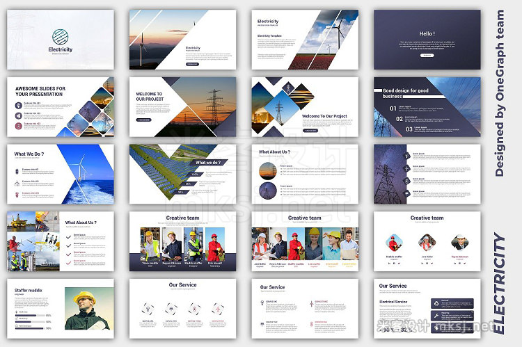 PPT模板 Electricity PowerPoint Template