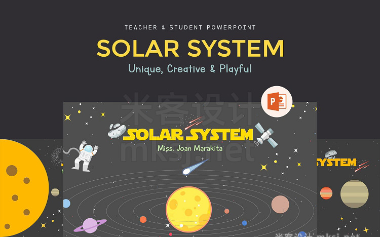 PPT模板 Solar System Teacher Powerpoint