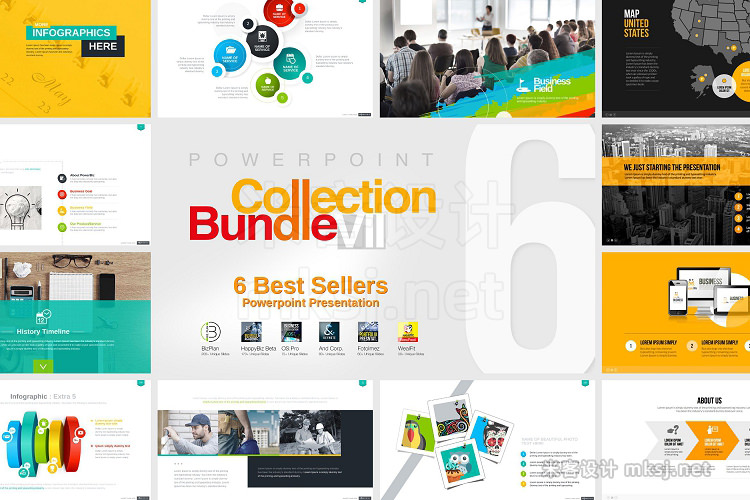 PPT模板 6 Business PowerPoint Bundle