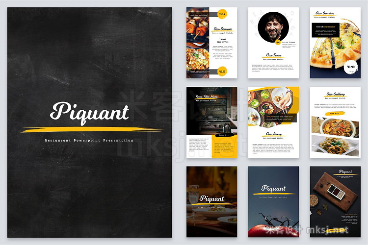PPT模板 A4 Piquant Powerpoint Template