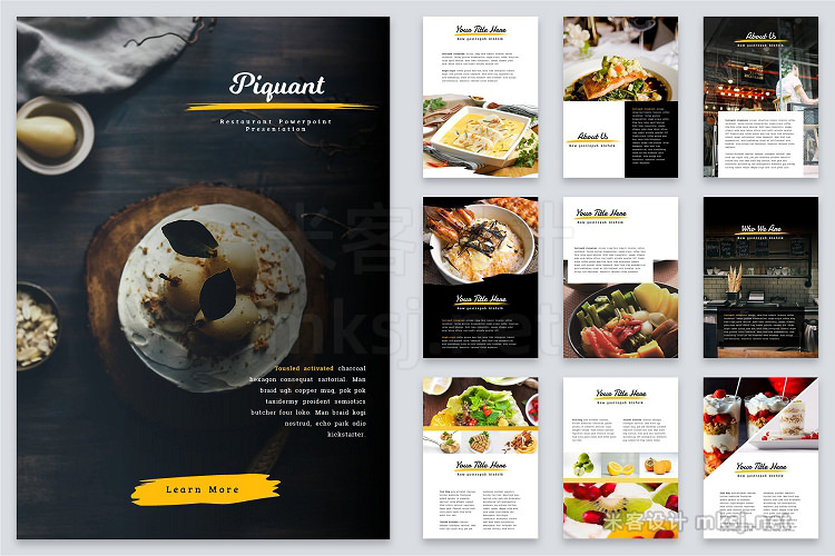 PPT模板 A4 Piquant Powerpoint Template