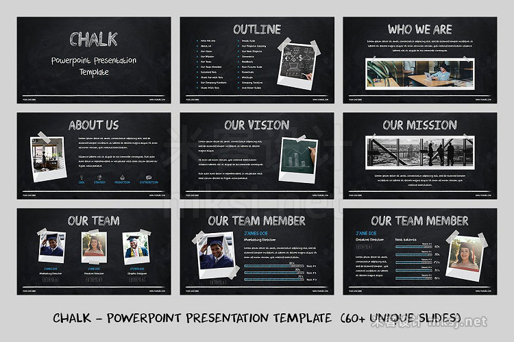 PPT模板 Chalk Powerpoint Template