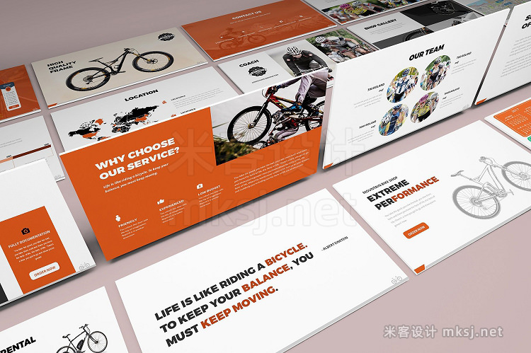 PPT模板 Bicycle Powerpoint Presentation