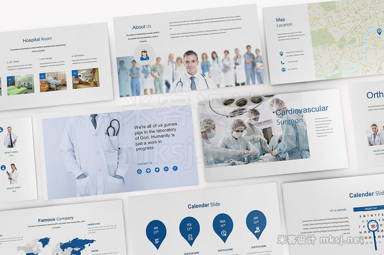 PPT模板 Medical and Hospital Powerpoint