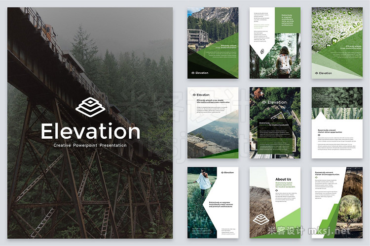 PPT模板 A4 Elevation Powerpoint Template