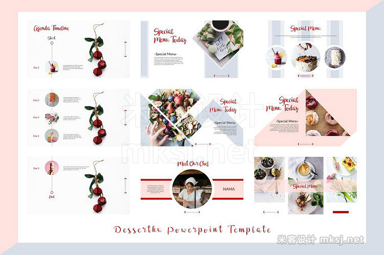 PPT模板 Dessertku Food Powerpoint Template