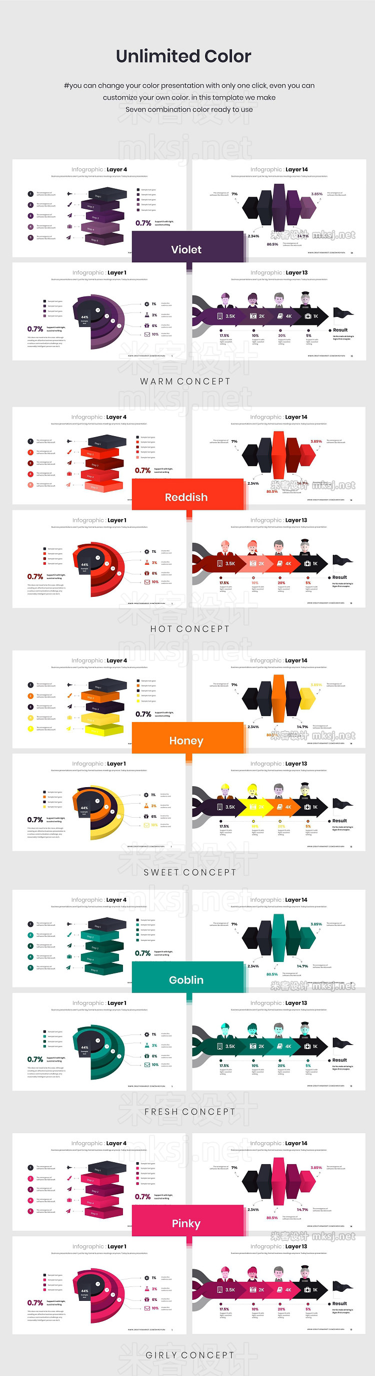 PPT模板 Layer Infographic PowerPoint