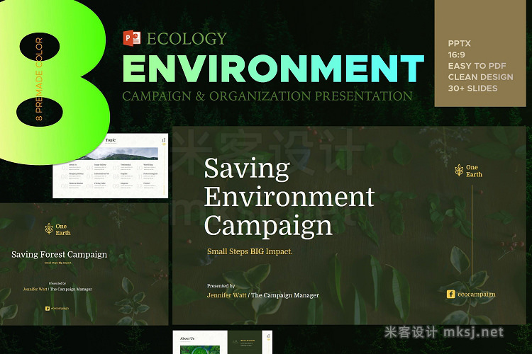 PPT模板 Eco Environment Powerpoint Template