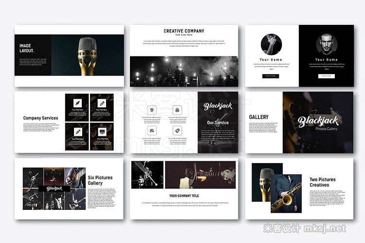 PPT模板 Blackjack Creative Powerpoint