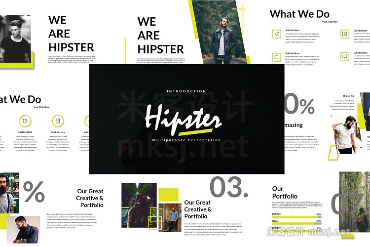PPT模板 Hipster Powerpoint