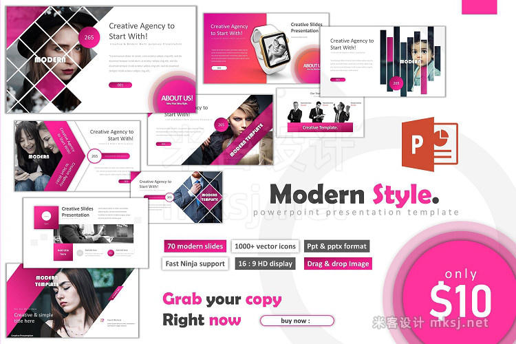 PPT模板 Modern Style Powerpoint